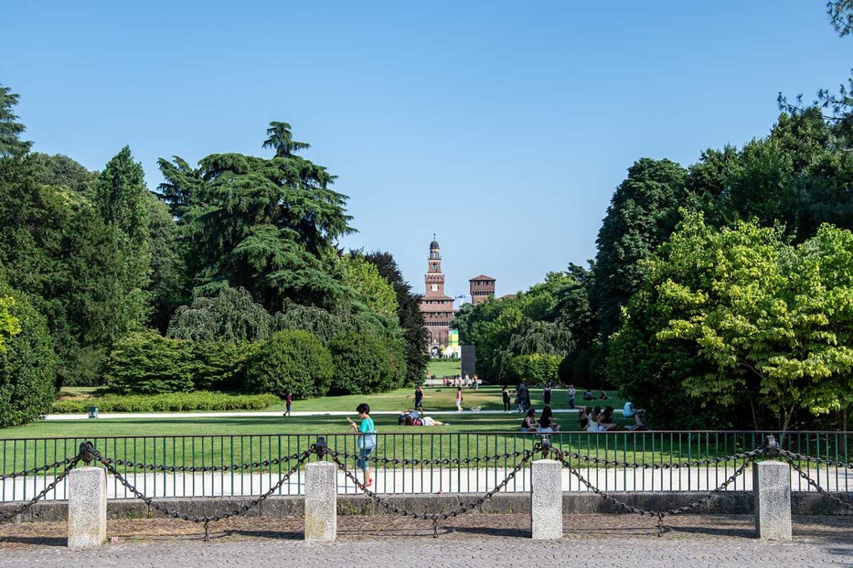 Relaxing in the Sempione Park in Milan