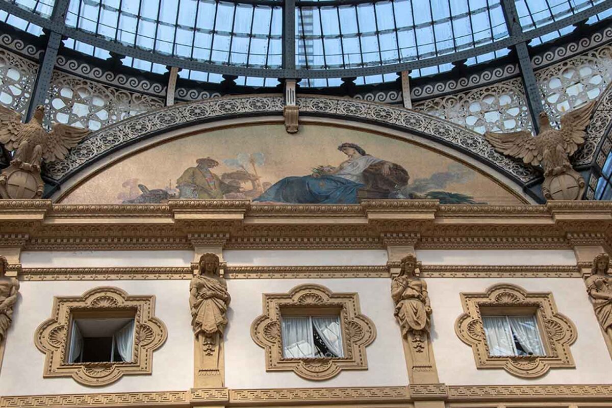Malowidło "Azja" w Galerii Wiktora Emanuela II w Mediolanie