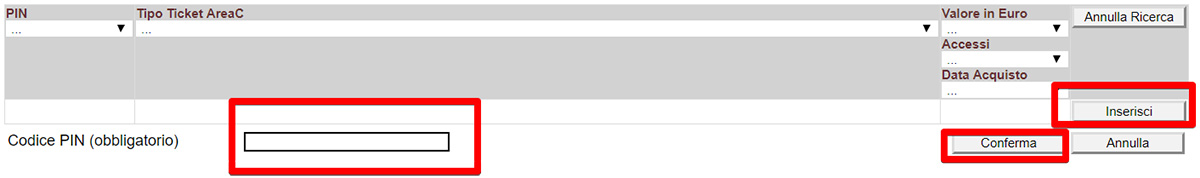 Screenshot of the process of activating a Zone C ticket in Milan.