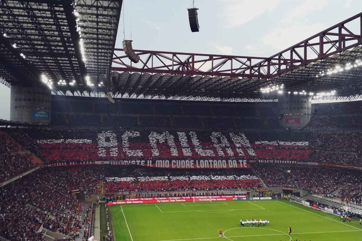 San Siro Stadium in Milan, home of the AC Milan and Inter Milan teams
