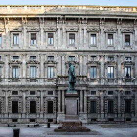 Palazzo Marino in Milan, a Renaissance municipal palace that is the seat of the city government, with a façade full of historical details.