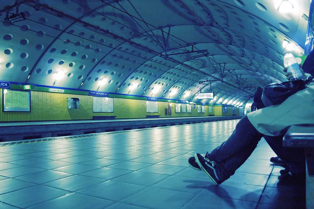 Public transport strikes in Milan – empty platform at Milano Repubblica railway station